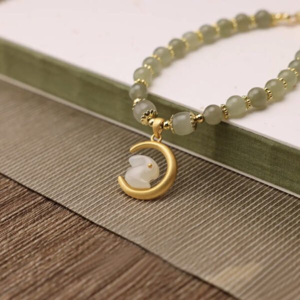 WonderfullyWyrd Fashionable Natural Hetian Jade Rabbit Bracelet - Image 2
