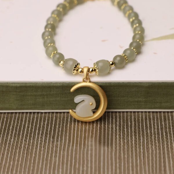 WonderfullyWyrd Fashionable Natural Hetian Jade Rabbit Bracelet - Image 5
