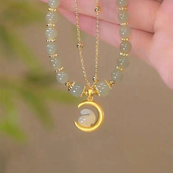 WonderfullyWyrd Fashionable Natural Hetian Jade Rabbit Bracelet - Image 4