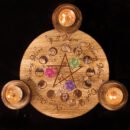 Pentagram Wooden Candle Holder