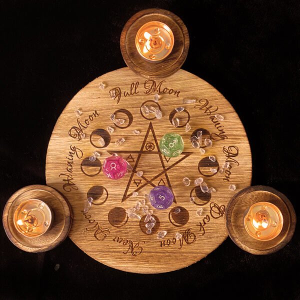 Pentagram Wooden Candle Holder