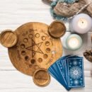 Pentagram Wooden Candle Holder