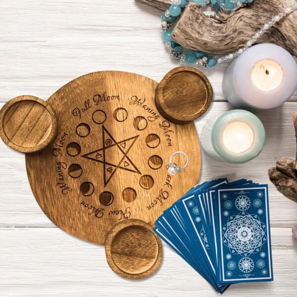 Pentagram Wooden Candle Holder - Image 4