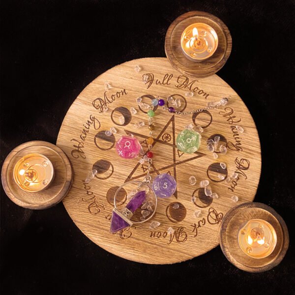 Pentagram Wooden Candle Holder - Image 3