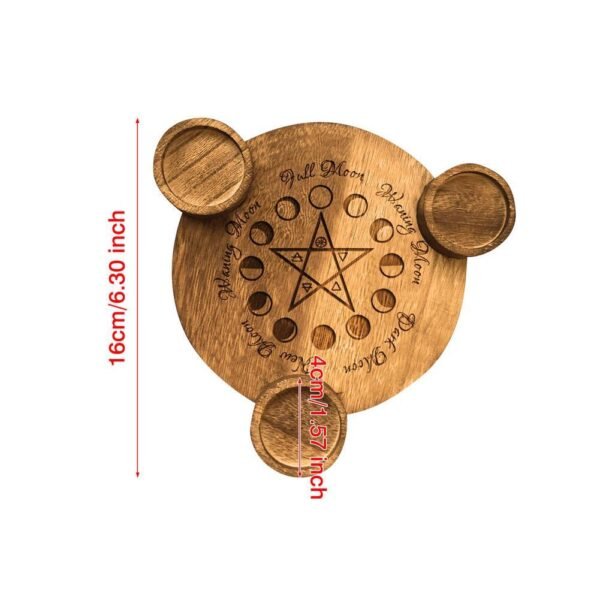 Pentagram Wooden Candle Holder - Image 5