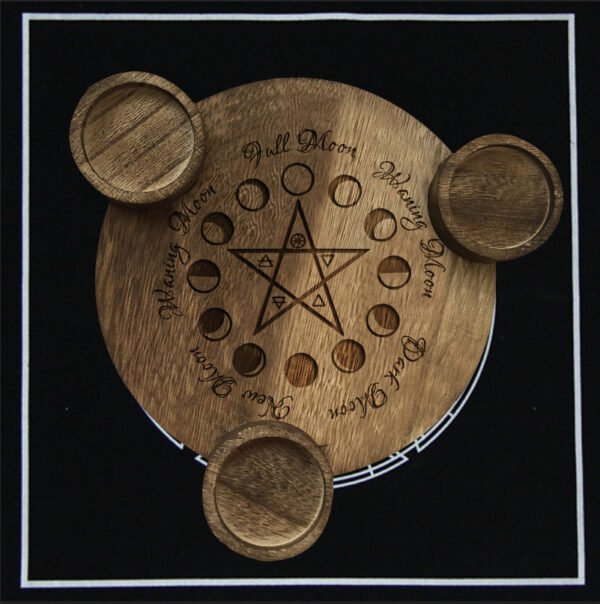 Pentagram Wooden Candle Holder - Image 2