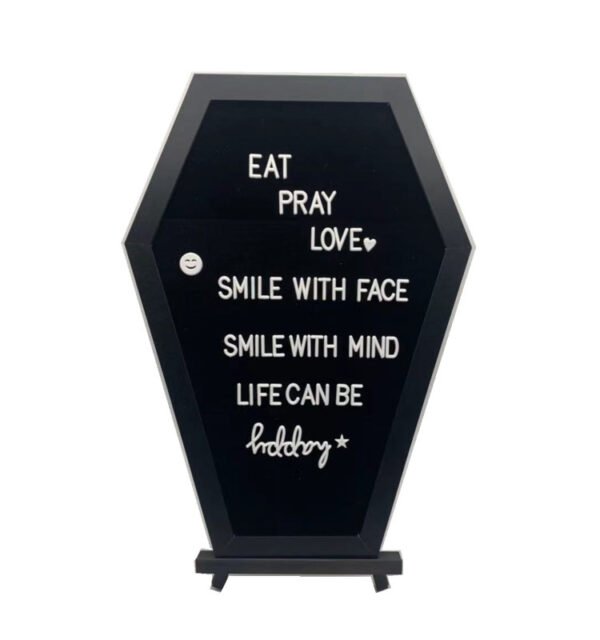 Coffin Letter Board Wooden Message Board - Image 3