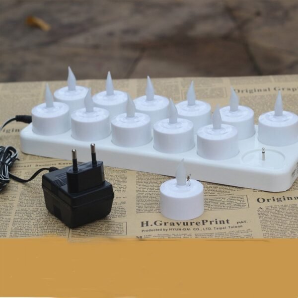 12 LED Rechargeable Tealights - Image 5